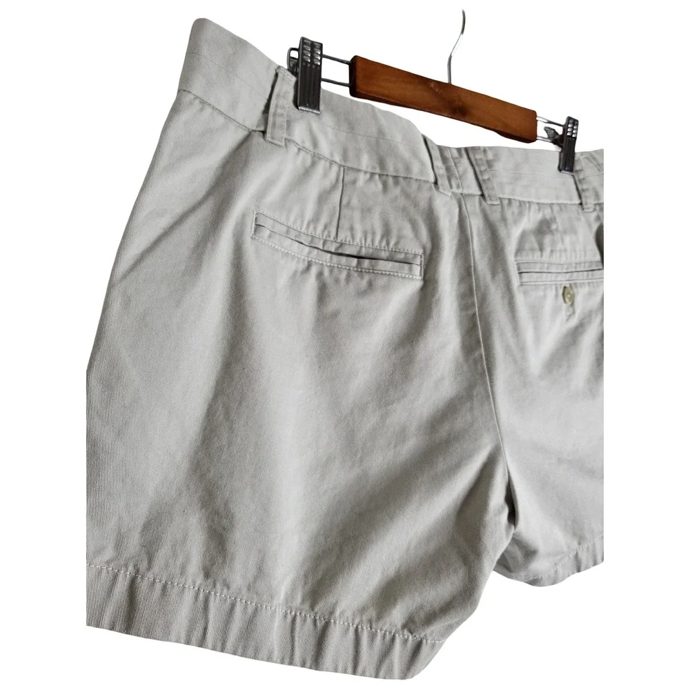 J.Crew Chino Shorts Sz 6 Light Khaki Tan 100% Cotton Twill Flat Front Classic
